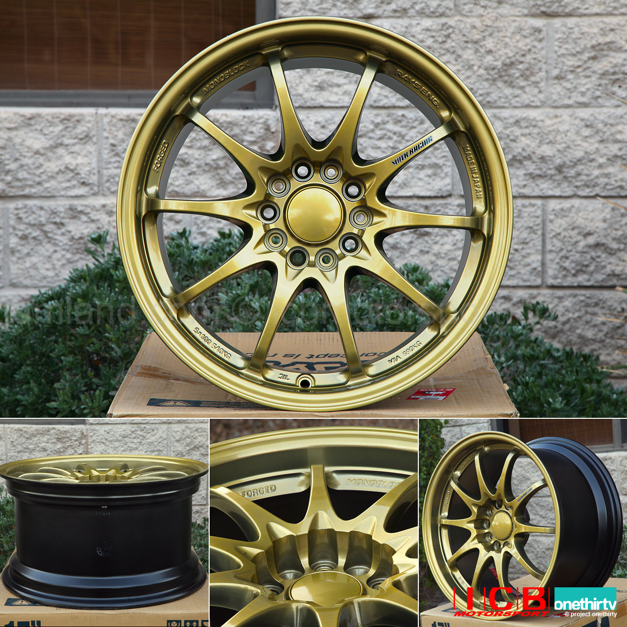 Rays Volk Racing CE28N Wheels 17X9 5X114.3 +40 Offset Hyper Gold.