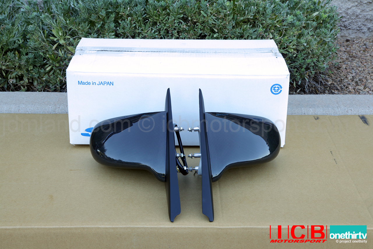 Spoon Style Carbon Fiber Power Adjust Side Mirrors For 96-00 Honda Civic EK 2/3DR – Pair By SR2 MOTOR